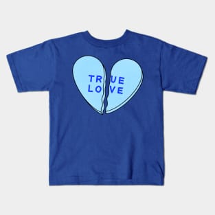 Broken Candy Heart Blue Kids T-Shirt